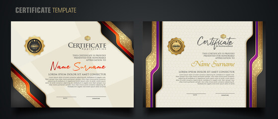 certificate template with Luxury realistic texture pattern,diploma and vector Luxury premium badges design. New Collections