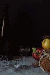 still life with wine
