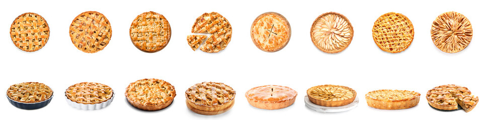 Set of tasty apple pies isolated on white © Pixel-Shot