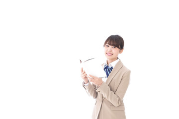 Student reading books