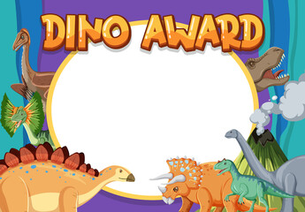 Fototapeta premium Banner template with dinosaur theme