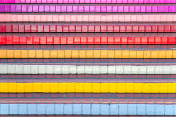 Brick staircase with painted risers near the Fisherman's Wharf in San Francisco, California