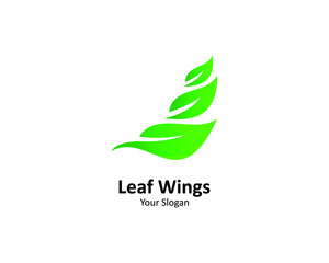 Leaf logo shape wings vector