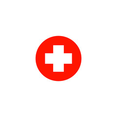 Obraz premium first aid kit. Medical icon on white background red cross sign.