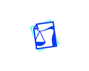 Fototapeta na wymiar Logo of justice with design of the scales in document