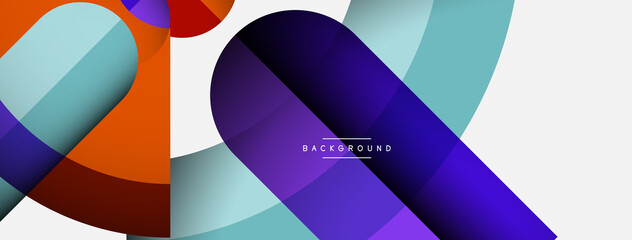 Obraz premium Geometric abstract background. Round shapes, circles, lines composition for wallpaper banner background or landing page