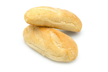 Mini Baguette on white background. 