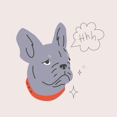 French Bulldog Muzzle With Speech Bubble