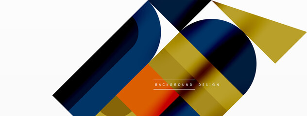 Minimal geometric abstract background. Circle square and triangle design. Trendy techno business template for wallpaper, banner, background or landing