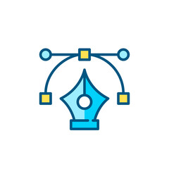 Pen tool icon. Pixel perfect, editable stroke, color