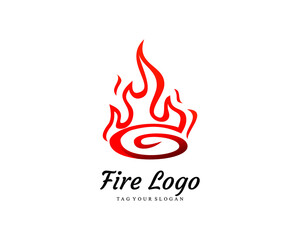 Abstract fire logo vector design