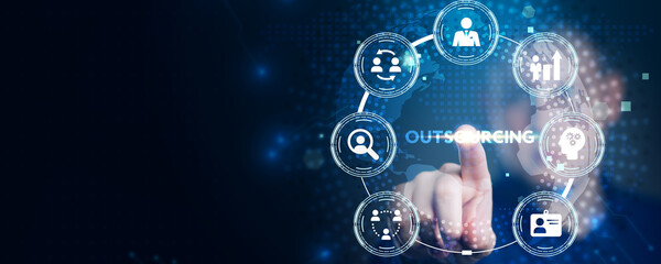 Fototapeta premium Business, Technology, Internet and network concept. Outsourcing Human Resources.