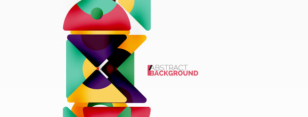 Creative geometric wallpaper. Minimal abstract background. Triangles and circles composition vector illustration for wallpaper banner background or landing page