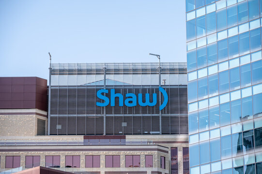 Calgary, Alberta - April 24, 2022: Shaw Logo On The Calgary Head Offices.