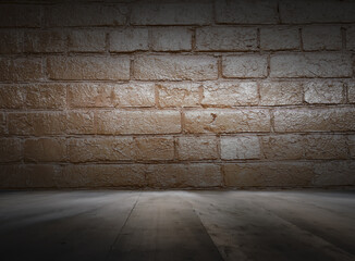 old interior with brick wall