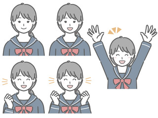 喜ぶ表情の強弱　女子学生