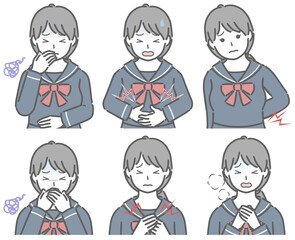 体調が悪い女子学生