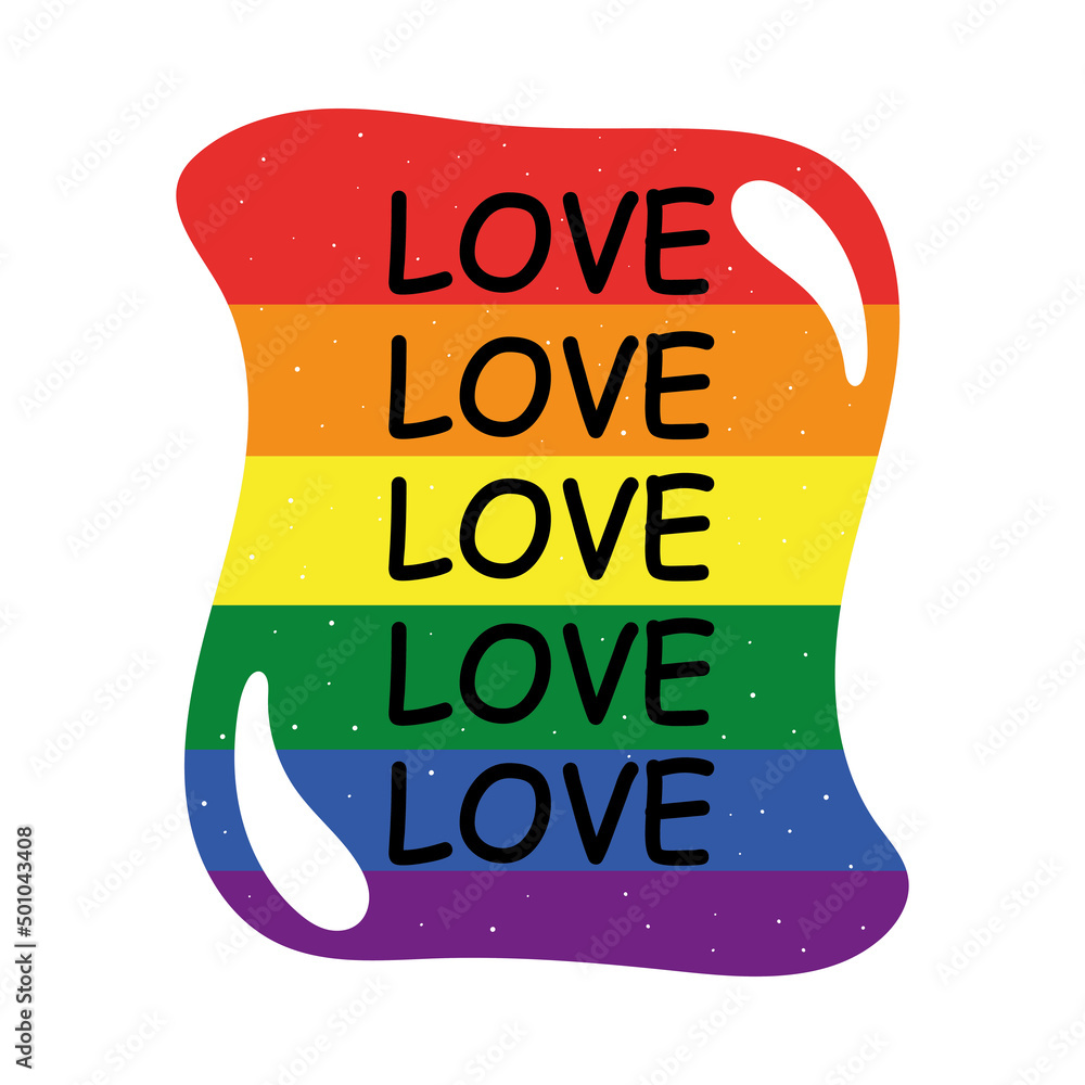 Canvas Prints love words in lgtbi flag