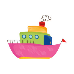 pink steam boat