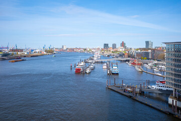 port of Hamburg with blue sky