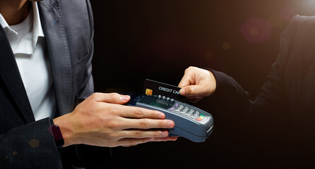 Payment with Credit Card on Credit card machine is standard payment for every retail shop