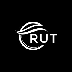 RUT letter logo design on black background. RUT  creative initials letter logo concept. RUT letter design.