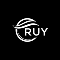 RUY letter logo design on black background. RUY  creative initials letter logo concept. RUY letter design.
