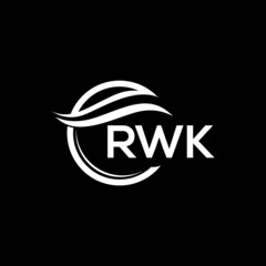 RWK letter logo design on black background. RWK  creative initials letter logo concept. RWK letter design.