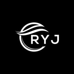 RYJ letter logo design on black background. RYJ creative initials letter logo concept. RYJ letter design. 