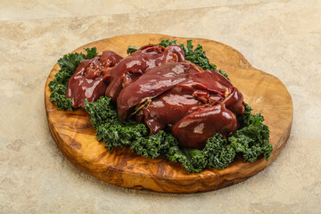 Raw chicken liver for cooking