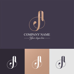 A letter monogram. Elegant luxury A logo. Calligraphic style. Vector design. Luxurious linear creative monogram.