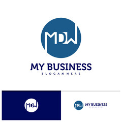 Initial M W D logo vector template, Creative M W D logo design concepts