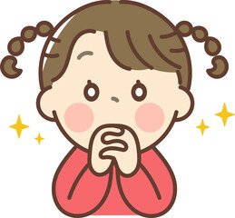 期待で目を輝かせる女の子