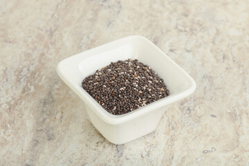 Chia seeds in the bowl
