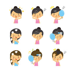 人物　イラスト　二頭身