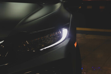 black car headlights