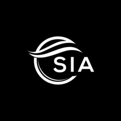 SIA letter logo design on black background. SIA  creative initials letter logo concept. SIA letter design.
