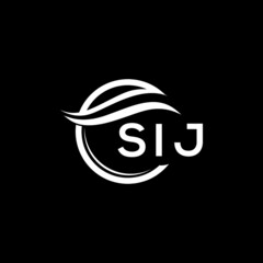 SIJ letter logo design on black background. SIJ  creative initials letter logo concept. SIJ letter design.
