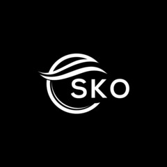 SKO letter logo design on black background. SKO  creative initials letter logo concept. SKO letter design.
