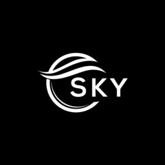 SKY letter logo design on black background. SKY  creative initials letter logo concept. SKY letter design.
