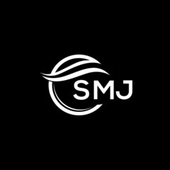 SMJ letter logo design on black background. SMJ  creative initials letter logo concept. SMJ letter design.
