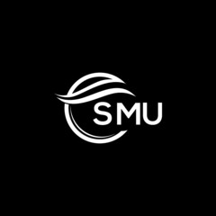 SMU letter logo design on black background. SMU  creative initials letter logo concept. SMU letter design.
