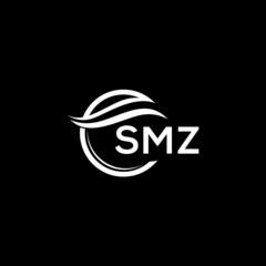 SMZ letter logo design on black background. SMZ  creative initials letter logo concept. SMZ letter design.
