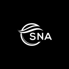 SNA letter logo design on black background. SNA  creative initials letter logo concept. SNA letter design.
