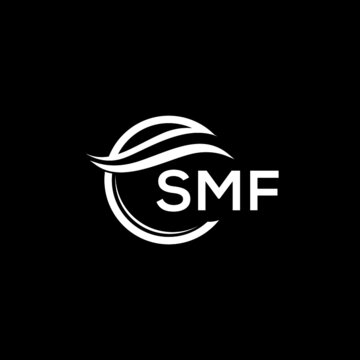 SMF letter logo design on black background. SMF  creative initials letter logo concept. SMF letter design.
