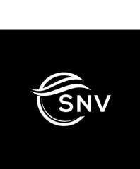 SNV letter logo design on black background. SNV  creative initials letter logo concept. SNV letter design.
