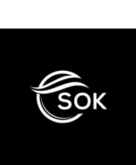 SOK letter logo design on black background. SOK  creative initials letter logo concept. SOK letter design.
