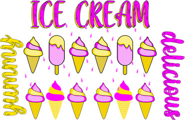 illustration of a set of ice cream