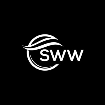 SWW letter logo design on black background. SWW  creative initials letter logo concept. SWW letter design.
