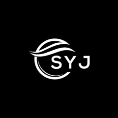 SYJ letter logo design on black background. SYJ  creative initials letter logo concept. SYJ letter design.
